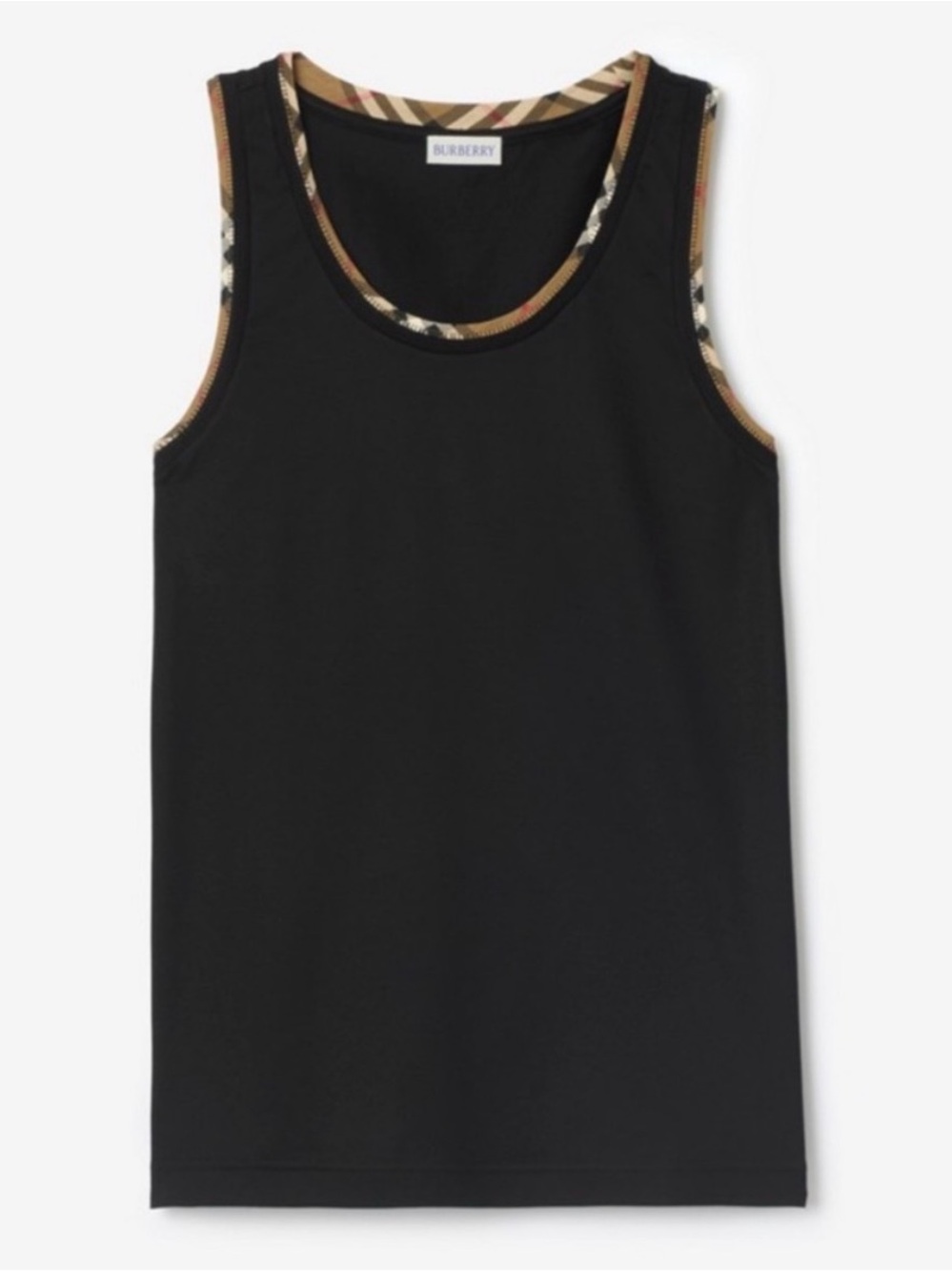 Burberry Black Tank with Check Trim - Picture 2 of 4